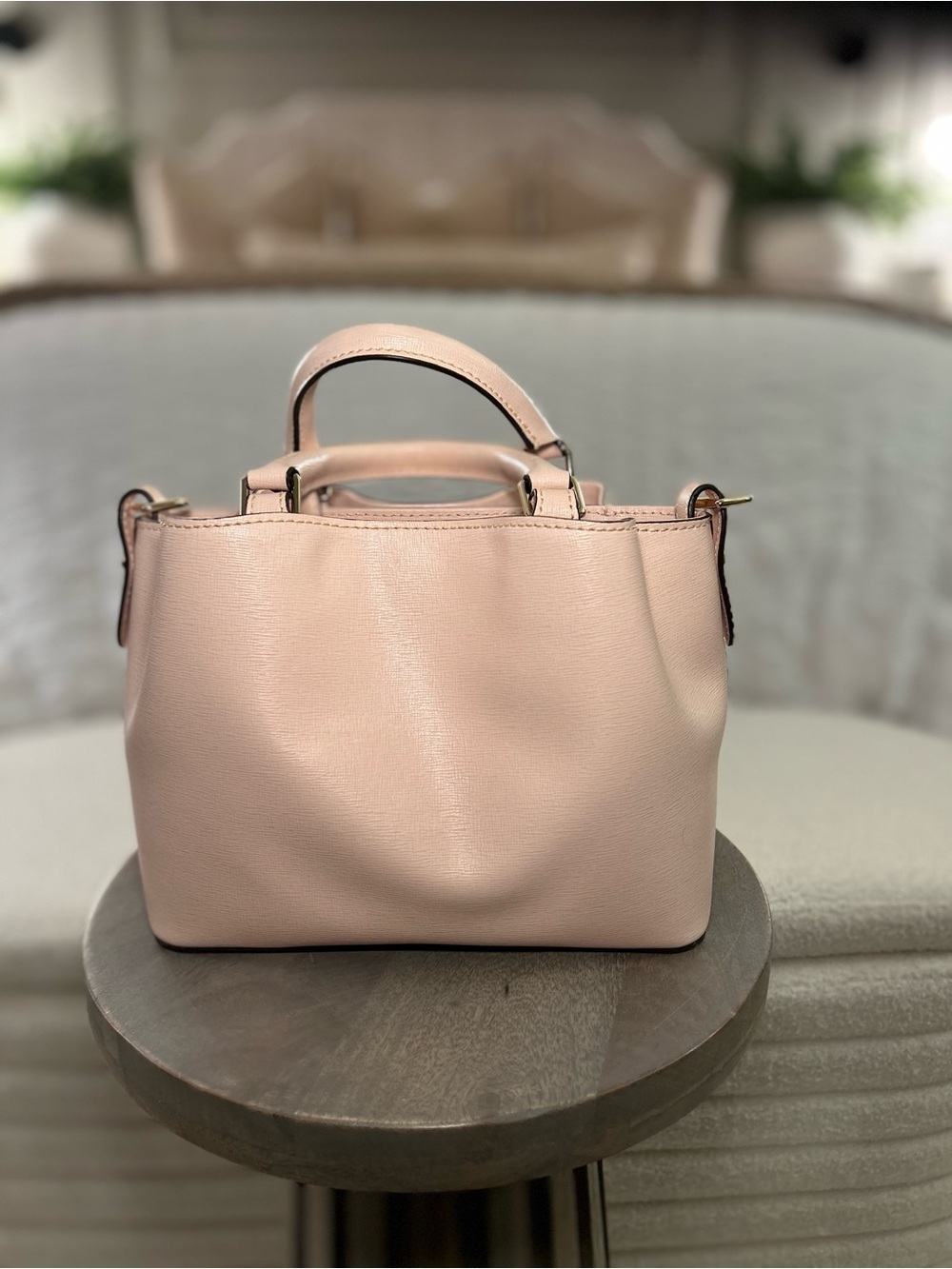 Dooney and Bourke Saffiano Mini Barlow in BLUSH - Picture 5 of 9